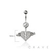 316L SURGICAL STEEL BROKEN HEART DANGLE BELLY BUTTON NAVEL RING 